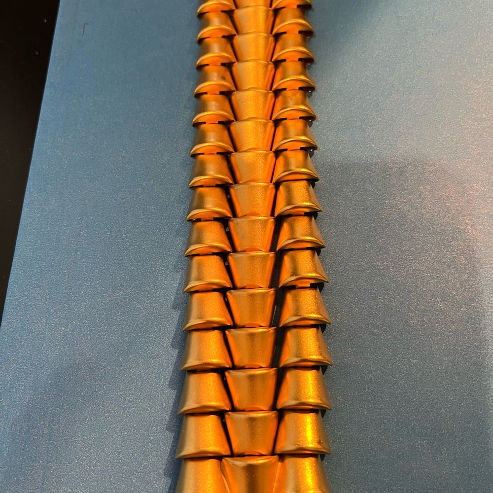 Signed Marcy Feld triple row gold plated bracelet